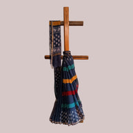Blue Multi Stripe Kota Cotton Saree
