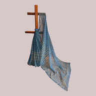 Blue Leaf Handblock Kota Cotton Saree
