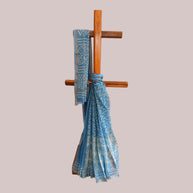 Blue Leaf Handblock Kota Cotton Saree