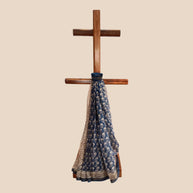Blue Offwhite Handblock Kota Cotton Saree