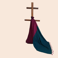 Purple Teal Handloom Cotton Saree