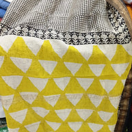 Beige Checkered Maheshwari Saree