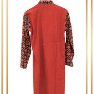 Maroon Ajrakh Handblock Cotton Kurta