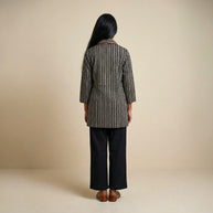 Black Stripe Cotton Blazers