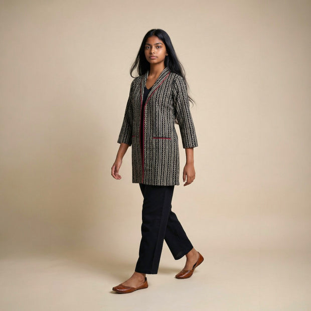 Black Stripe Cotton Blazers