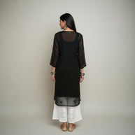 Black Chikankari Georgette Kurta