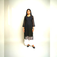 Black Chikankari Georgette Kurta