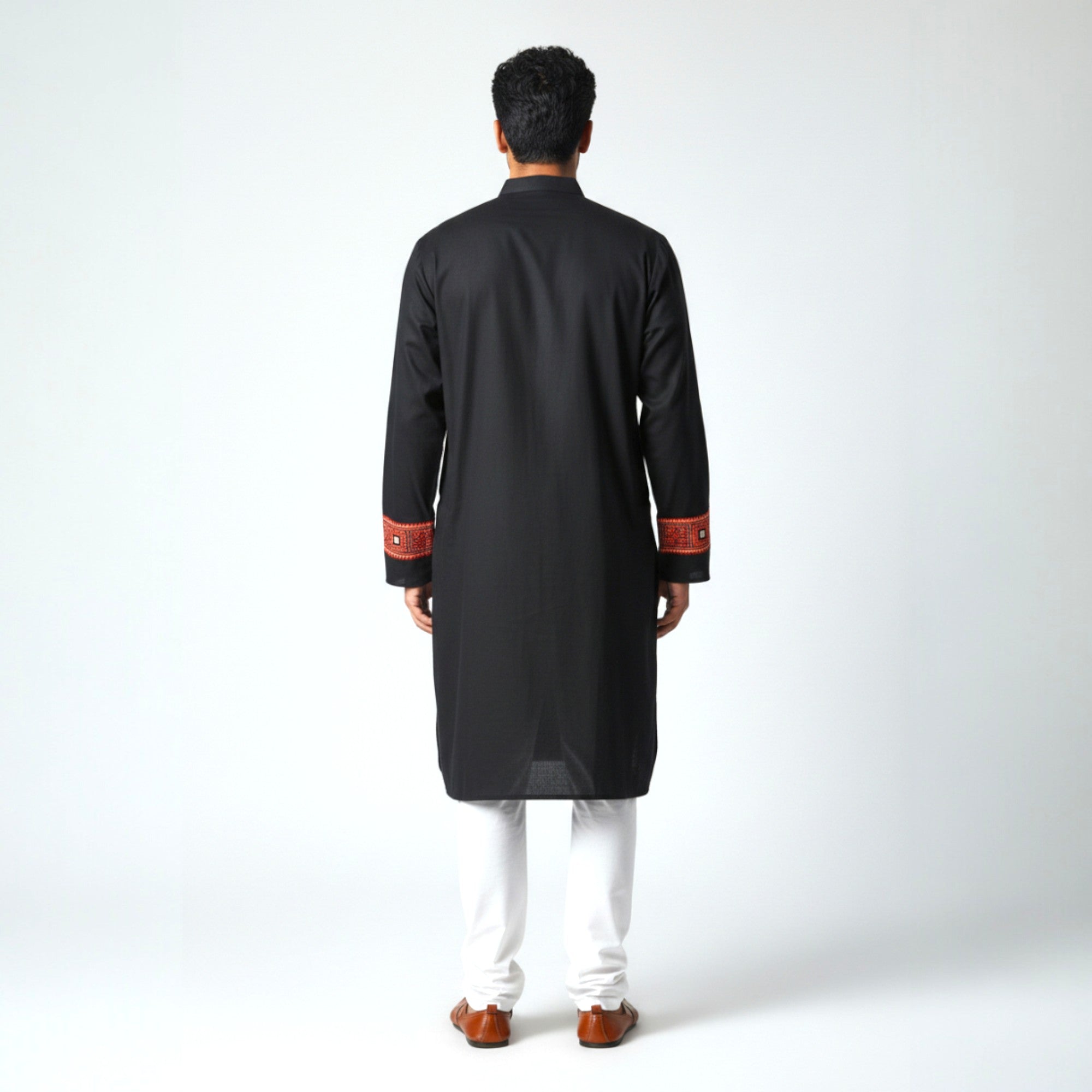 Black Mirror Work Cotton Kurta