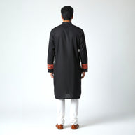 Black Mirror Work Cotton Kurta