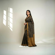Black Buti Silk Saree