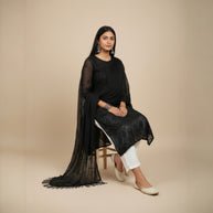 Black Chikankari Georgette Kurta