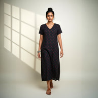 Black Bandhani Cotton Long dress