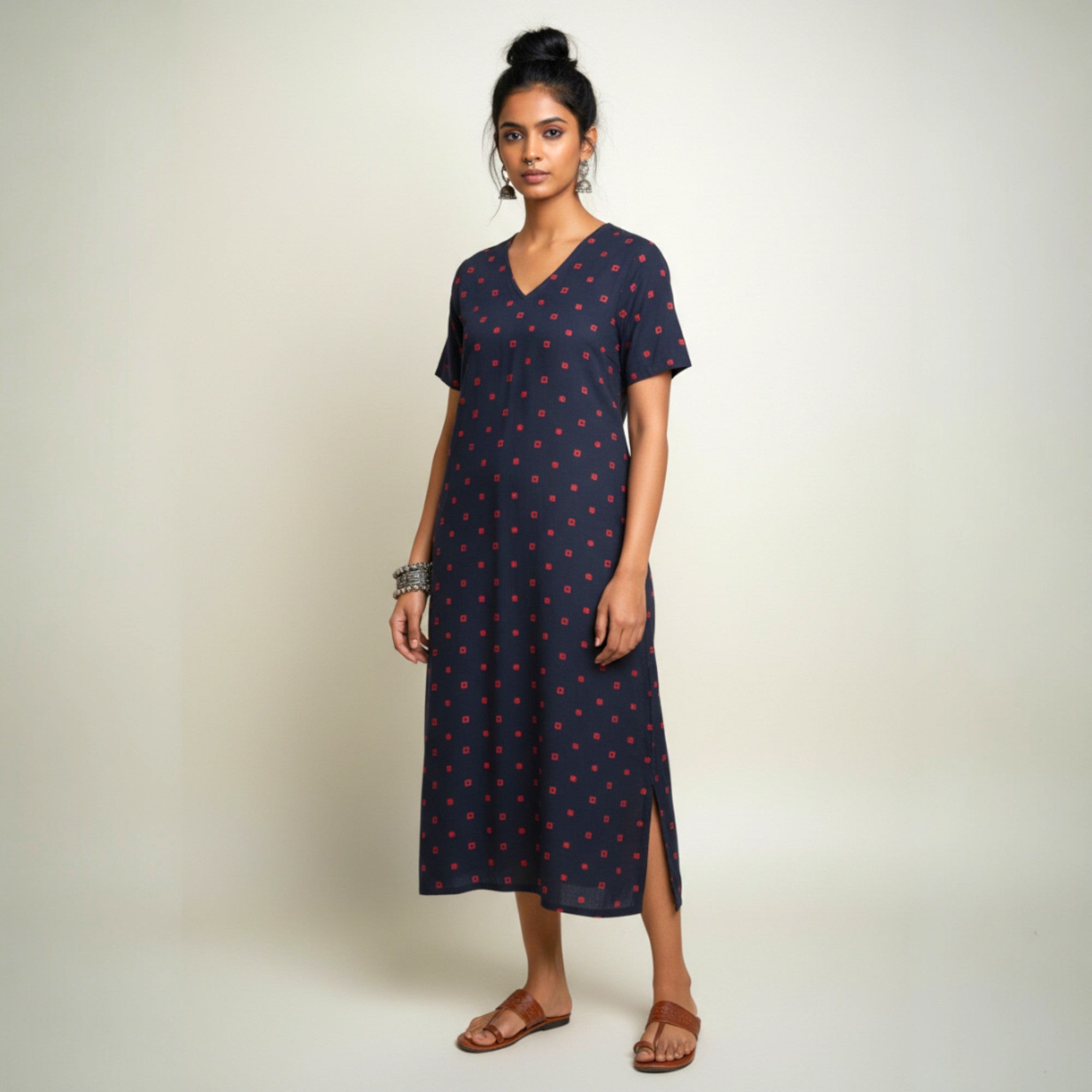 Black Bandhani Cotton Long dress