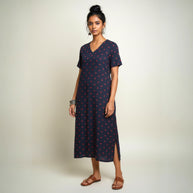 Black Bandhani Cotton Long dress