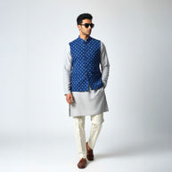 Blue Bandhani Cotton Jacket