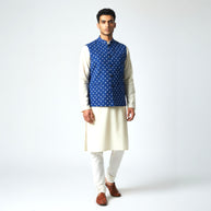 Blue Bandhani Cotton Jacket
