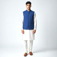 Blue Bandhani Cotton Jacket