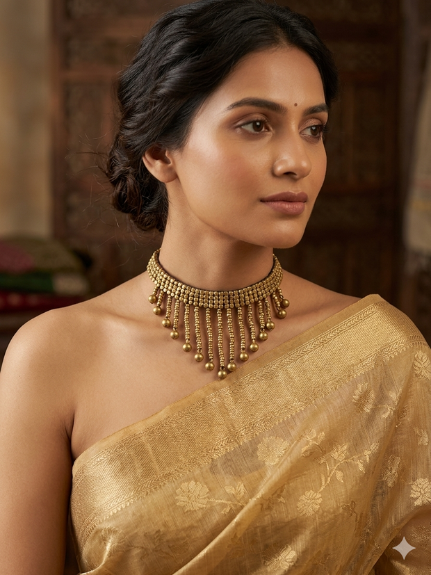 Mudra Chidiya Choker Dhokra Necklace