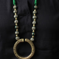 Designer Dhokra Brass Bangle Necklace