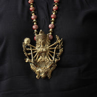 Designer Dhokra Brass Maa Durga Necklace