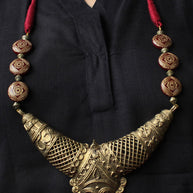 Designer Dhokra Brass Maa Kaali Hasli Necklace