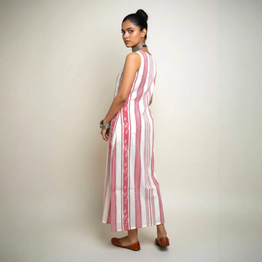 Red Dhonikali Cotton Dress