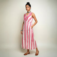 Red Dhonikali Cotton Dress