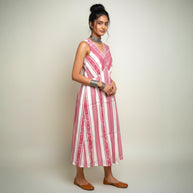 Red Dhonikali Cotton Dress