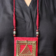 Dhokra (Brass) Designer Necklace on Handblock Print