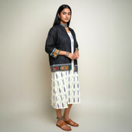 White Ikat Jacket Dress