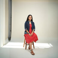 Red Ikat Jacket Dress