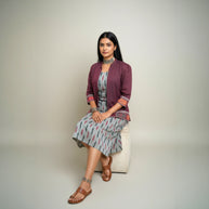 Grey Ikat Jacket Dress