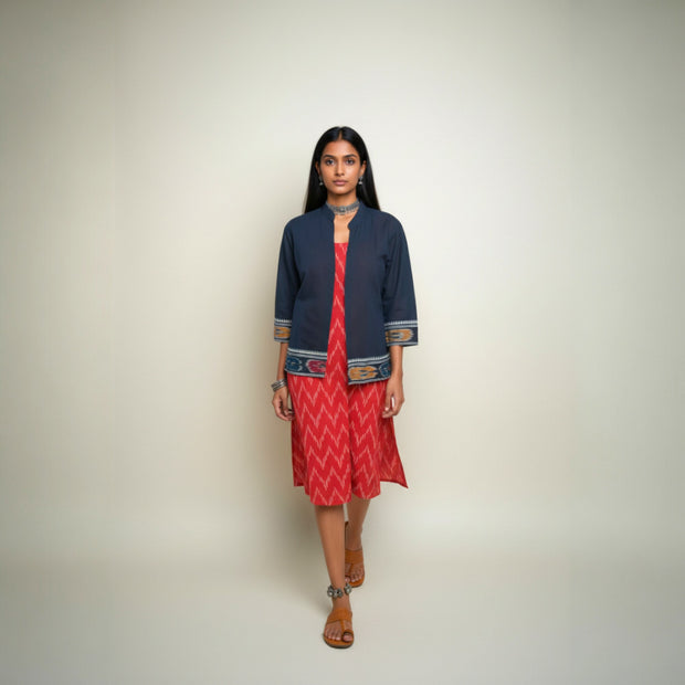 Red Ikat Jacket Dress