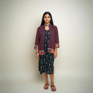 Black Ikat Jacket Dress