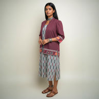 Grey Ikat Jacket Dress