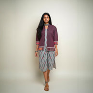 Grey Ikat Jacket Dress