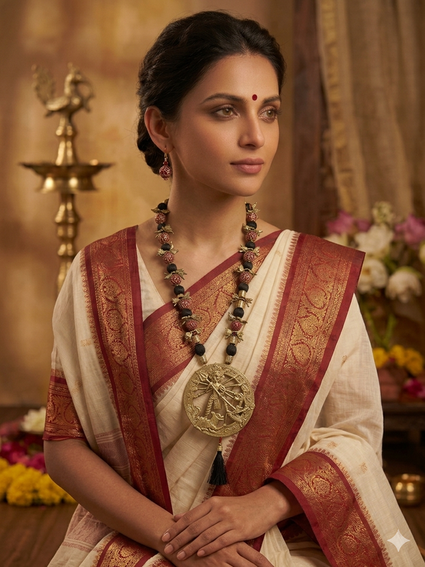 Mandira Shakti Black Dhokra Necklace