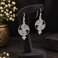 Circle Silver Filigree Earrings
