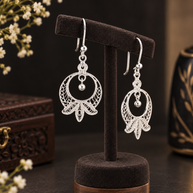 Floral Silver Filigree Earrings