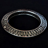 Elegant Silver Oxidised Filigree Bangle