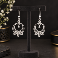 Floral Silver Filigree Earrings