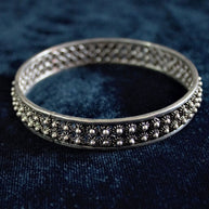 Floret Duo line Silver Filigree Oxidised Bangle