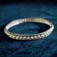 Floret Single Line Silver Filigree Bangle
