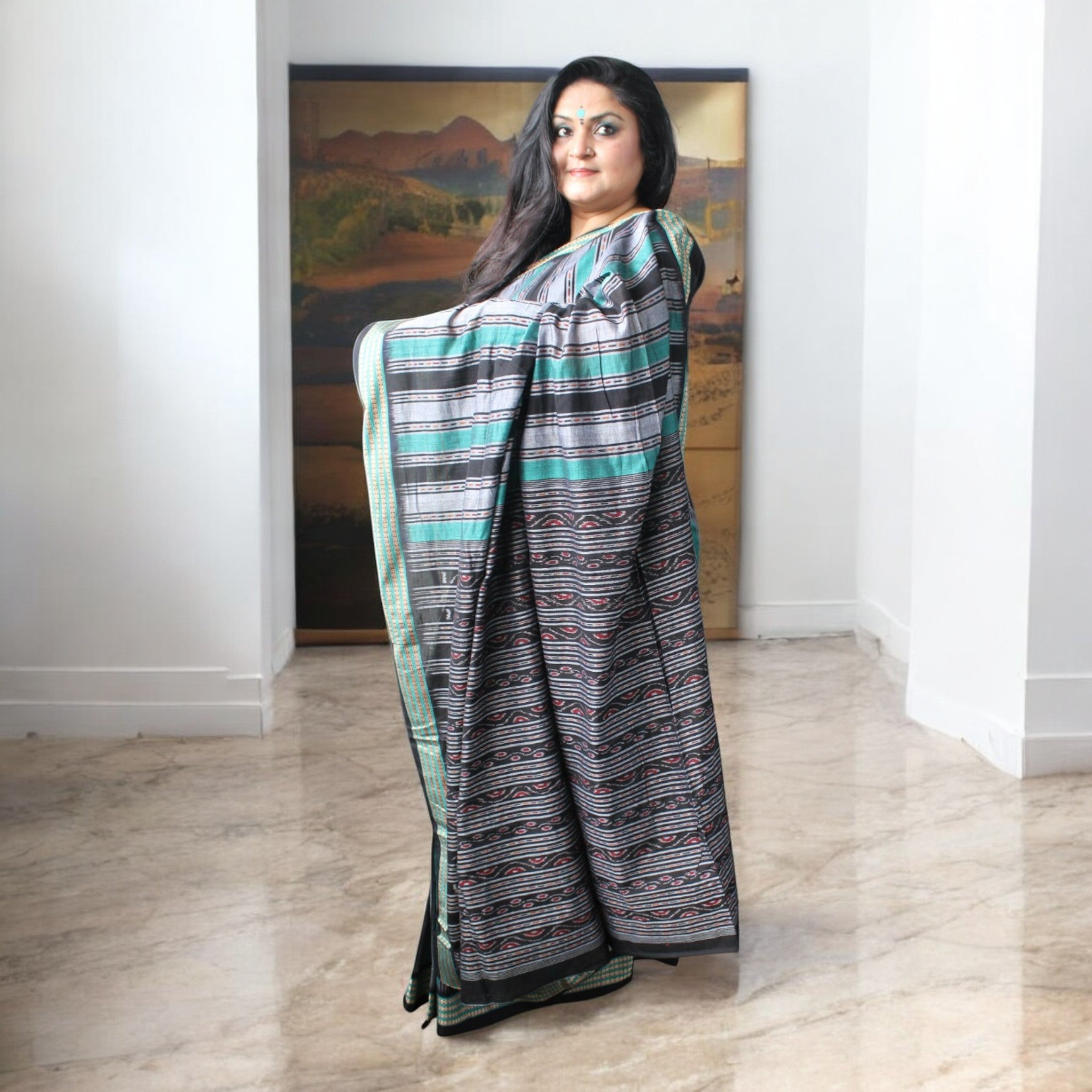 Traditional Handwoven Sambalpuri Cotton Saree