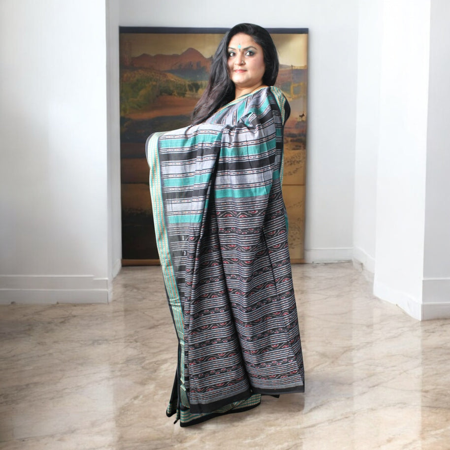 Traditional Handwoven Sambalpuri Cotton Saree