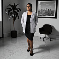 Hand Block Print Cotton Cloud Grey & White Stripe Blazer