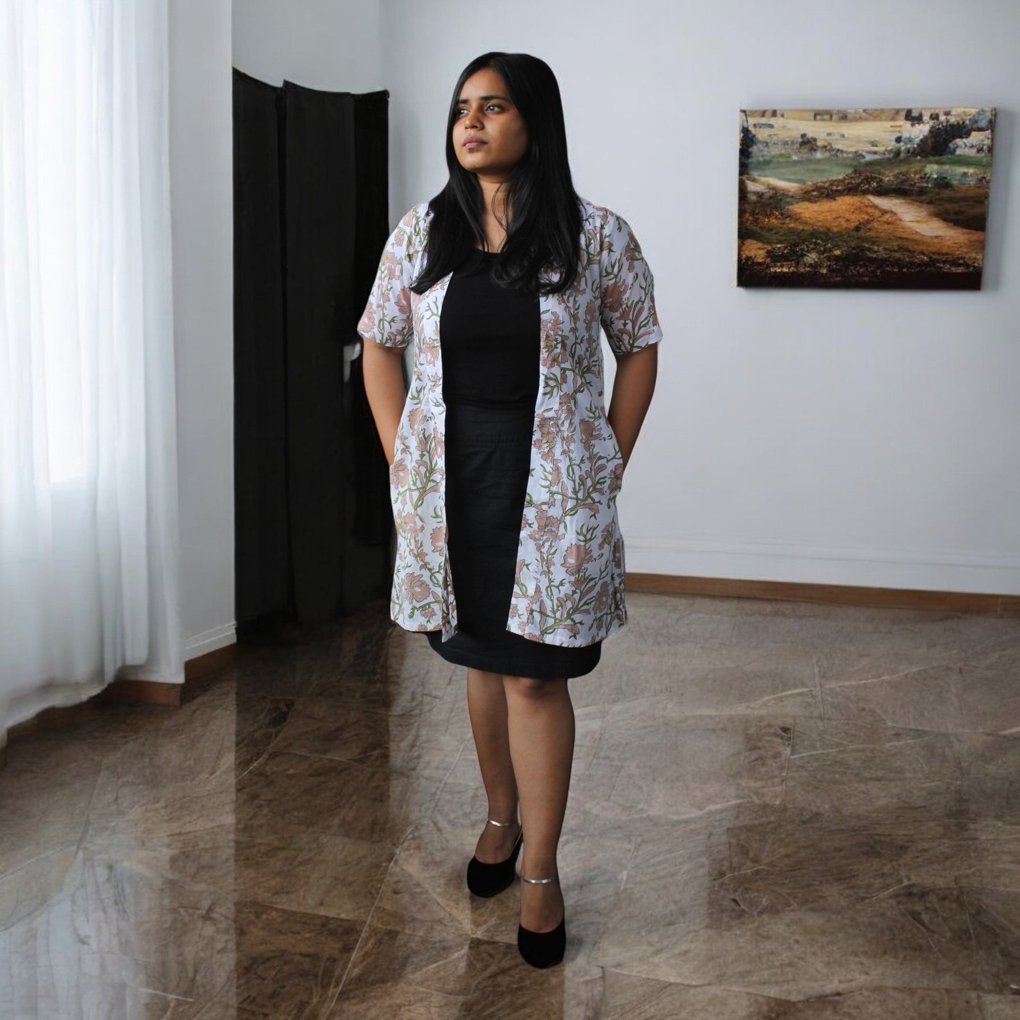 SandPetal Handblock Cotton Shrug