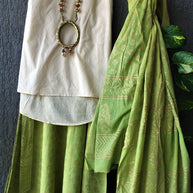 Hand Block Print Skirt with Dupatta