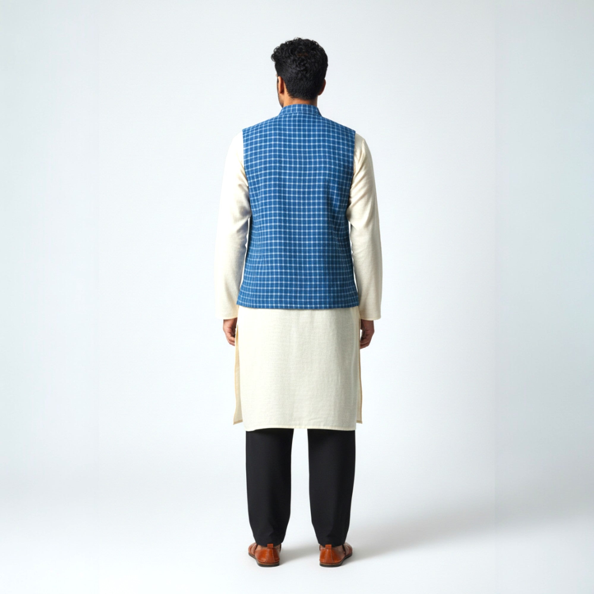 Blue Check Cotton Jacket