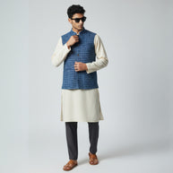 Blue Check Cotton Jacket